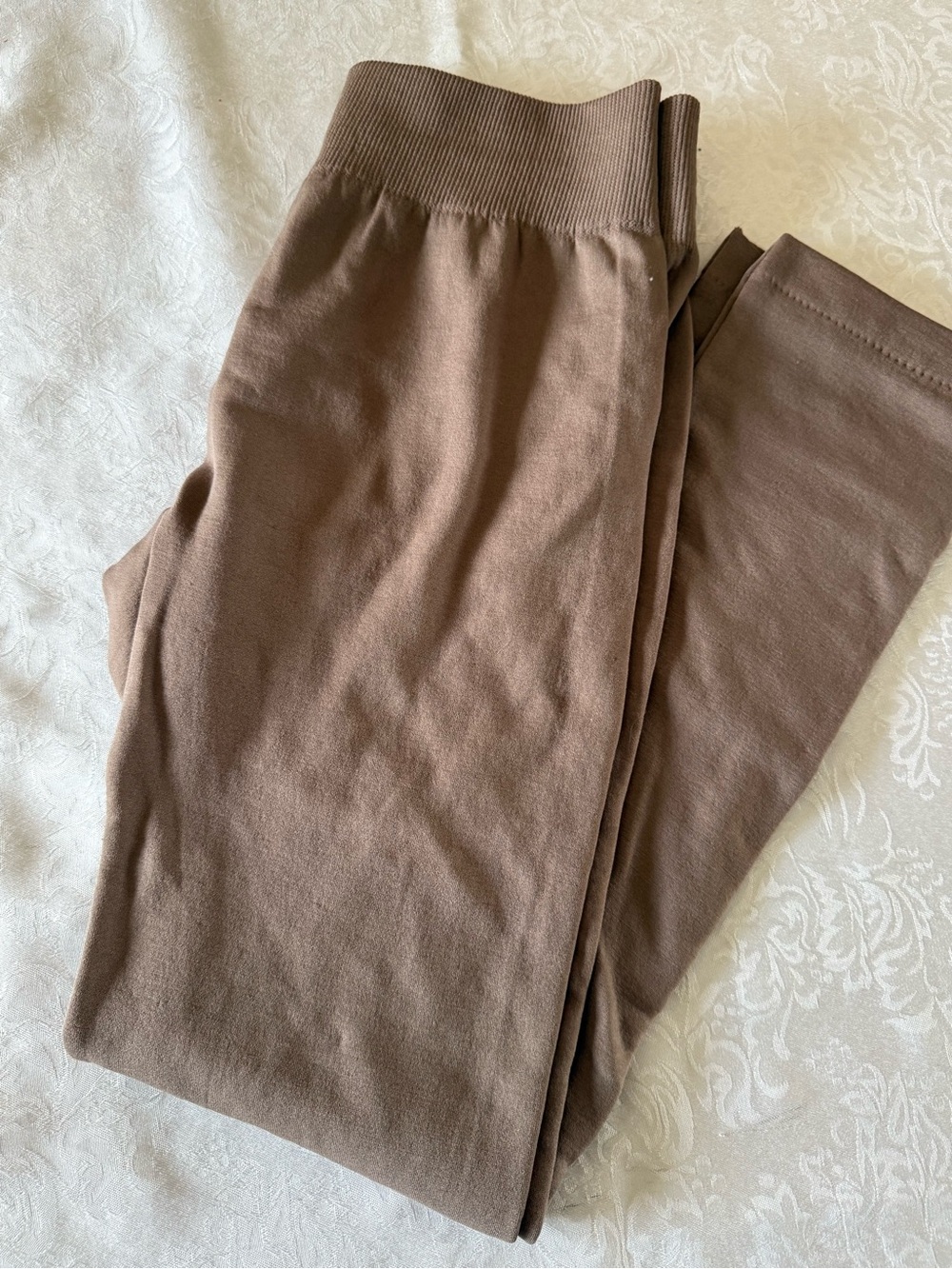 VENUS Chocolate Brown Knit fleece lined leggings